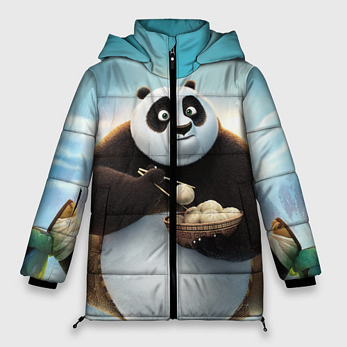 Женская зимняя куртка Кунг фу панда / 3D-Красный – фото 1