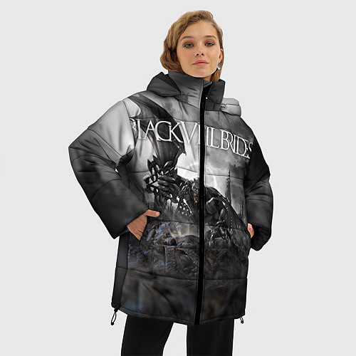 Женская зимняя куртка Black Veil Brides: Faithless / 3D-Черный – фото 3