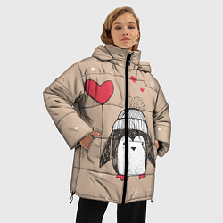 Куртка зимняя женская Пингвин с шариком, цвет: 3D-черный — фото 2