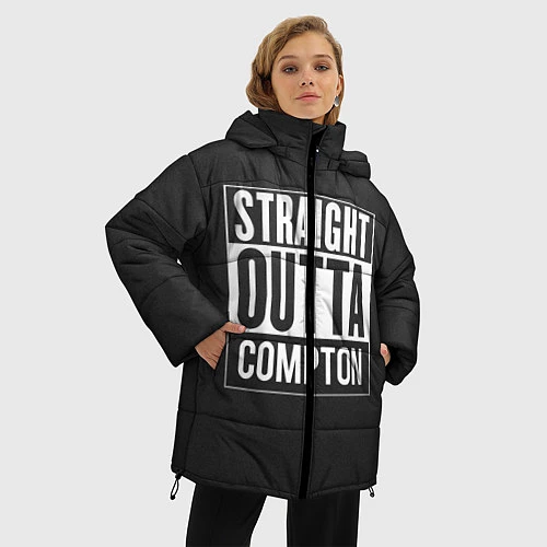 Женская зимняя куртка Straight Outta Compton / 3D-Черный – фото 3