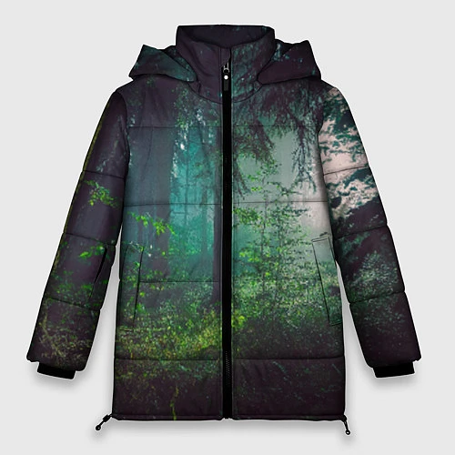Женская зимняя куртка Таинственный лес / 3D-Красный – фото 1