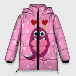 Куртка зимняя женская Чудик с сердцем, цвет: 3D-черный