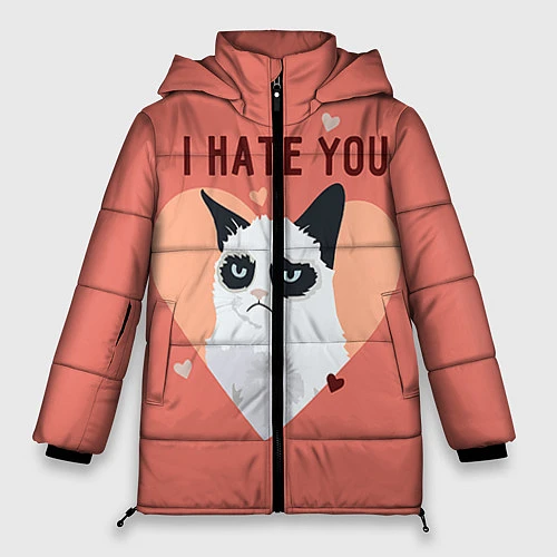 Женская зимняя куртка I hate you / 3D-Красный – фото 1