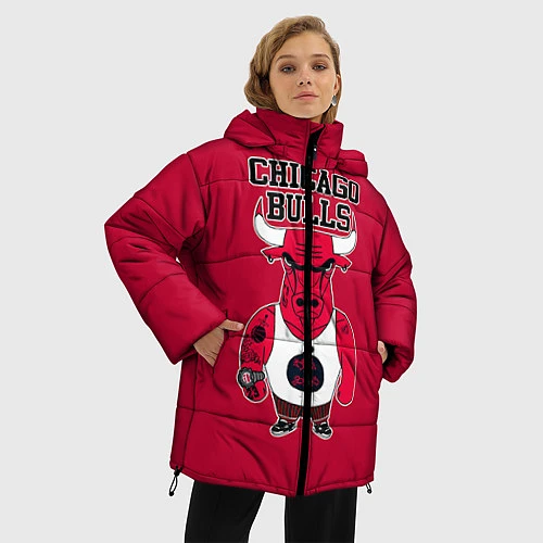 Женская зимняя куртка Chicago bulls / 3D-Черный – фото 3