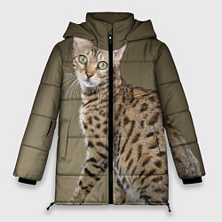 Куртка зимняя женская Пятнистый котик, цвет: 3D-черный