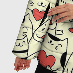 Куртка зимняя женская Любящие котики, цвет: 3D-красный — фото 2