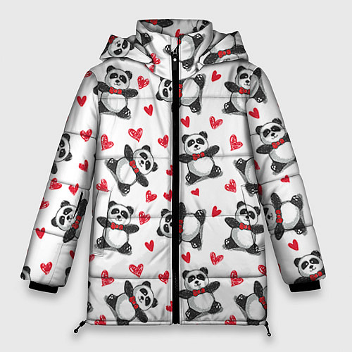 Женская зимняя куртка Любимые панды / 3D-Красный – фото 1