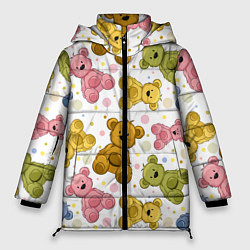 Куртка зимняя женская Любимые медвежата, цвет: 3D-красный