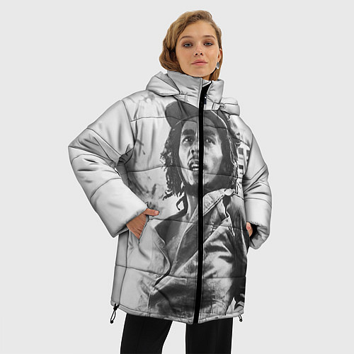 Женская зимняя куртка Молодой Боб Марли / 3D-Красный – фото 3