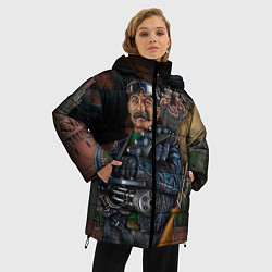 Куртка зимняя женская Сталин военный, цвет: 3D-черный — фото 2