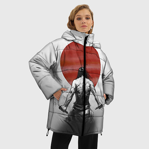 Женская зимняя куртка Ярость самурая / 3D-Черный – фото 3