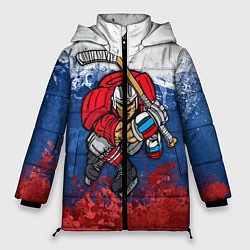 Куртка зимняя женская Русский хоккеист, цвет: 3D-черный