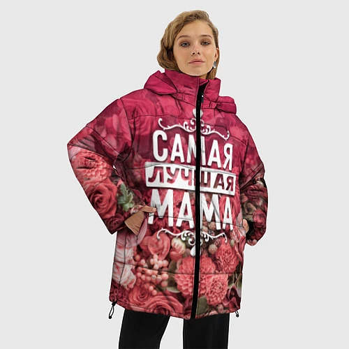 Женская зимняя куртка Лучшая мама / 3D-Черный – фото 3