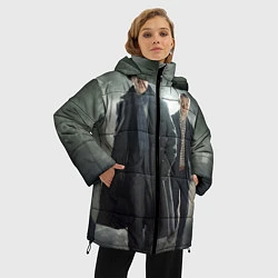 Куртка зимняя женская Шерлок и Доктор, цвет: 3D-светло-серый — фото 2