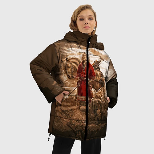 Женская зимняя куртка Русь священная / 3D-Светло-серый – фото 3
