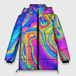 Куртка зимняя женская Цветные разводы, цвет: 3D-красный