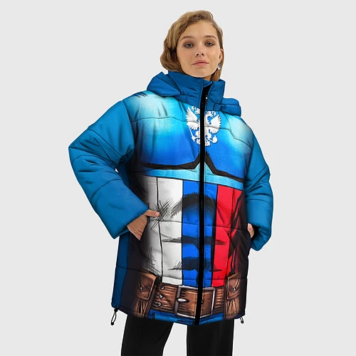 Женская зимняя куртка Капитан Россия / 3D-Красный – фото 3