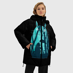 Куртка зимняя женская Тоторо в лесу, цвет: 3D-светло-серый — фото 2