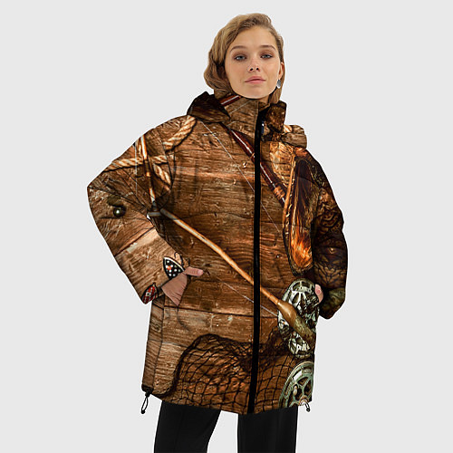 Женская зимняя куртка Рыбацкий стол / 3D-Черный – фото 3