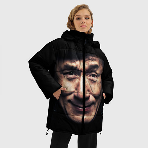 Женская зимняя куртка Джеки Чан / 3D-Черный – фото 3