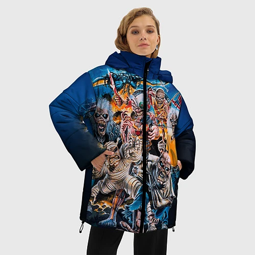 Женская зимняя куртка Iron Maiden: Skeletons / 3D-Черный – фото 3
