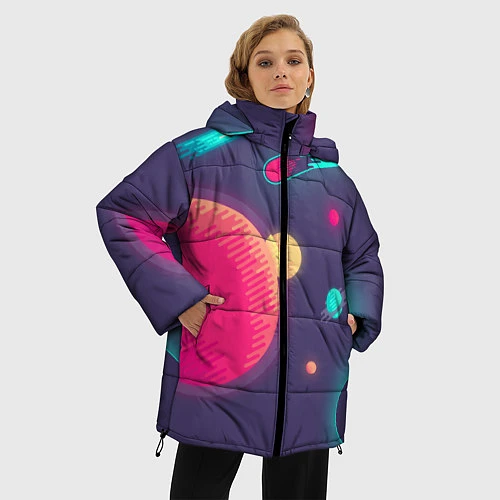 Женская зимняя куртка Космос / 3D-Черный – фото 3