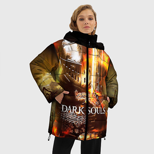 Женская зимняя куртка Dark Souls War / 3D-Черный – фото 3