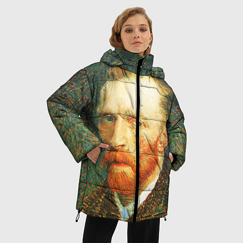 Женская зимняя куртка Ван Гог / 3D-Черный – фото 3