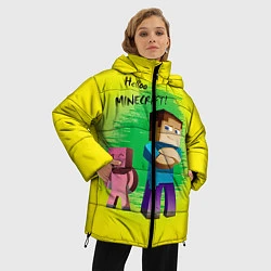 Куртка зимняя женская Hello Minecraft, цвет: 3D-черный — фото 2