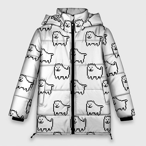 Женская зимняя куртка Undertale Annoying dog white / 3D-Красный – фото 1