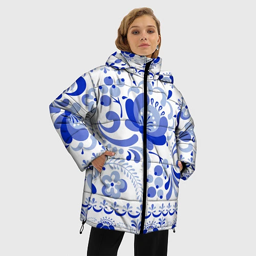 Женская зимняя куртка Гжель 2 / 3D-Черный – фото 3