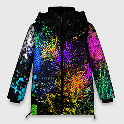 Куртка зимняя женская Брызги красок, цвет: 3D-светло-серый