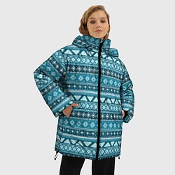 Куртка зимняя женская Винтажный орнамент, цвет: 3D-светло-серый — фото 2