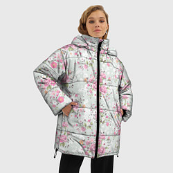 Куртка зимняя женская Flower pattern, цвет: 3D-светло-серый — фото 2