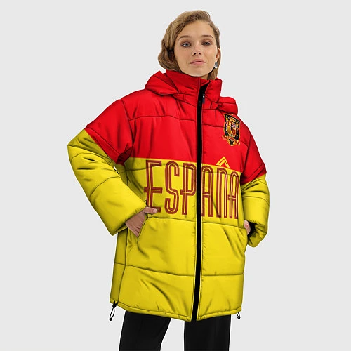 Женская зимняя куртка Сборная Испании: Евро 2016 / 3D-Черный – фото 3