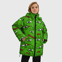 Куртка зимняя женская Sad frogs, цвет: 3D-красный — фото 2