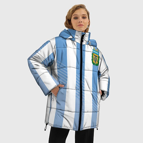 Женская зимняя куртка Сборная Аргентины: ЧМ-2018 / 3D-Черный – фото 3