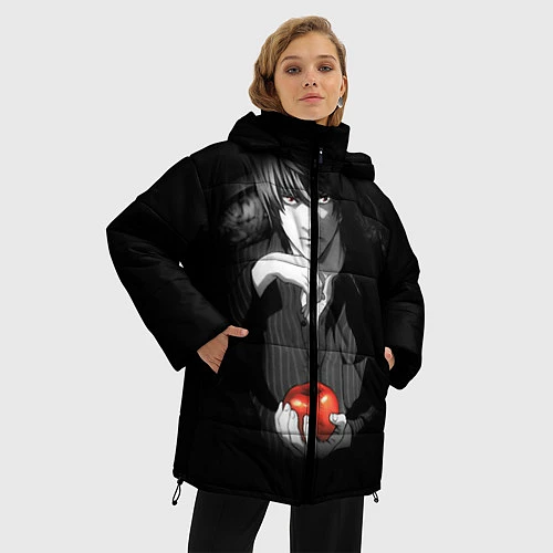 Женская зимняя куртка Тетрадь смерти 4 / 3D-Светло-серый – фото 3
