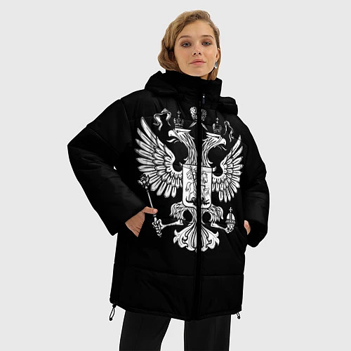 Женская зимняя куртка Двуглавый орел / 3D-Черный – фото 3