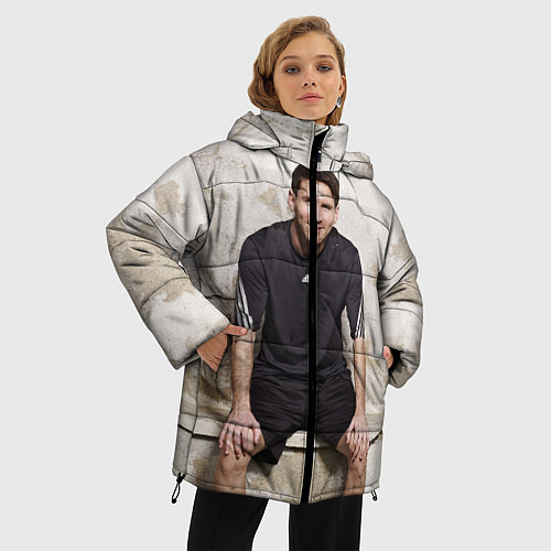 Женская зимняя куртка Улыбчивый Месси / 3D-Черный – фото 3