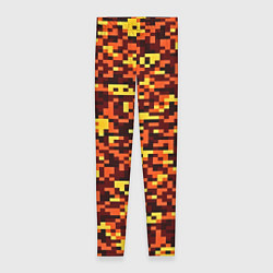 Леггинсы женские Камуфляж пиксельный: оранжевый/желтый, цвет: 3D-принт