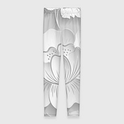 Леггинсы женские Grey flowers, цвет: 3D-принт