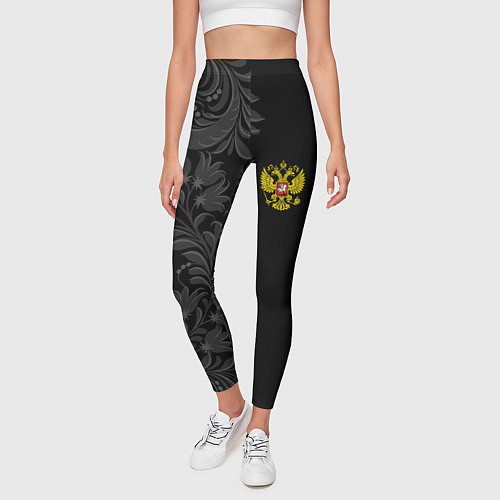 Женские легинсы Герб России и орнамент / 3D-принт – фото 3