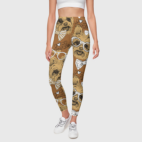 Женские легинсы I love my Yorkie / 3D-принт – фото 3