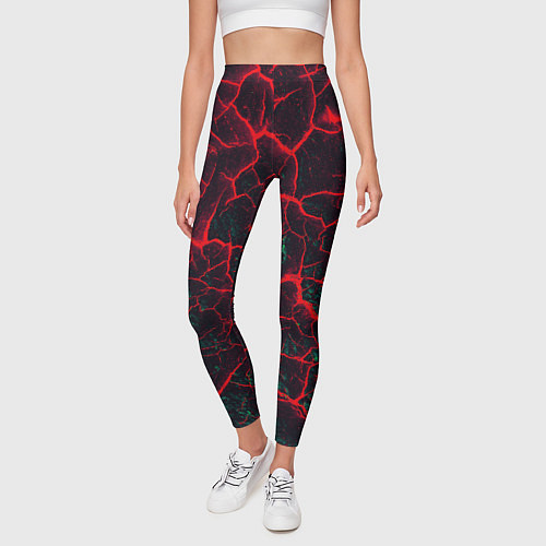 Женские легинсы Молнии красные абстрактные / 3D-принт – фото 3