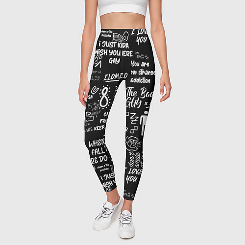 Женские легинсы BILLIE EILISH BLACK / 3D-принт – фото 3