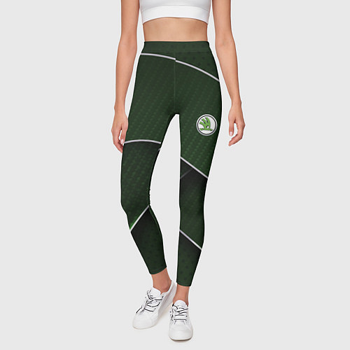 Женские легинсы Шкода мини логотип / 3D-принт – фото 3