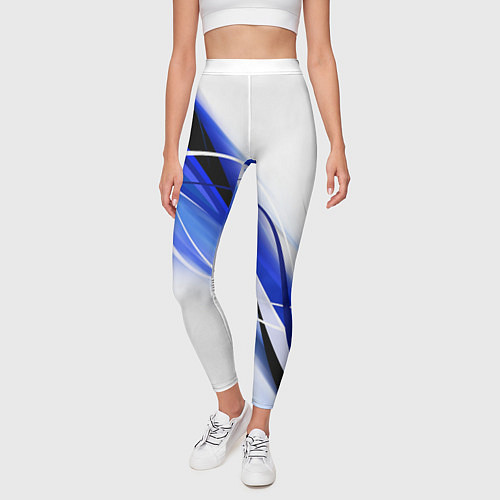 Женские легинсы GEOMETRY STRIPES BLUE / 3D-принт – фото 3