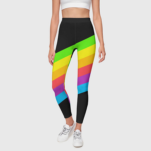 Женские легинсы НЕОНОВЫЕ ЛИНИИ / 3D-принт – фото 3