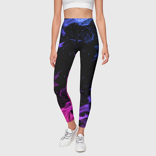 Женские легинсы ОГОНЬ НЕОН / 3D-принт – фото 3
